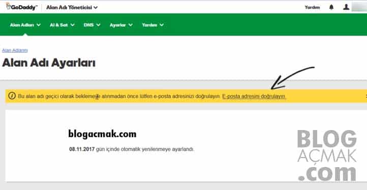 blog nasıl açılır mail onayı