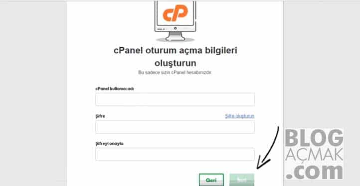 blog nasıl açılır cpanel ayarları